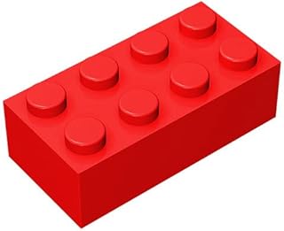 Classic Building Bricks 2 x 4 100 Piece, Compatible with Lego Parts 3001, Creative Play Set - 100% Compatible with Lego and All Major Brick Brands(Colour:Red)