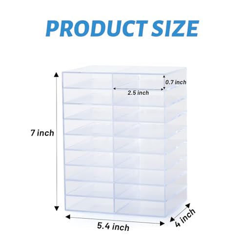 Image of Acrylic Marker Holder Organizer, 18 Slots, Holds 72 Markers, Marker Storage Rack for Desk