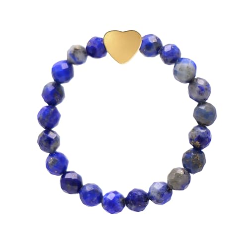 ZENGSING Bague Anti-stress avec Perles en Pierre Naturelle pour Femmes Bague Élastique de Perles Bagues Perlé en Pierre Naturelle avec Pendentif en Forme de...