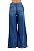 Judy Blue Women's High Rise Featherweight Drawstring Waist Wide Leg Palazzo Jeans (Medium Blue, 7)