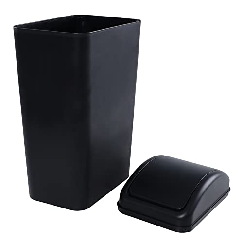 Caneca de basura negra rectangular swing 14 litros miniatura 6