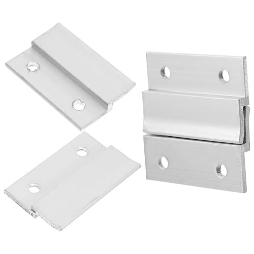 Kisangel Ensemble De 2 Lot de Crochets Z Aluminium pour Fixation Murale Système Emboîtable Français Support Robuste pour Cadres Photo Miroirs Étagères Tableaux Blancs Capacité Lourde