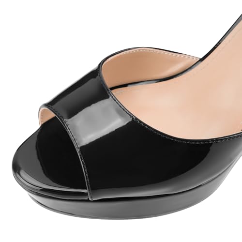 Women's Dressy Platform Wedge Sandals Gold Wedges Peep Toe Patent High Heels Slingback Heeled Comfortable Ankle Strap Shoes3