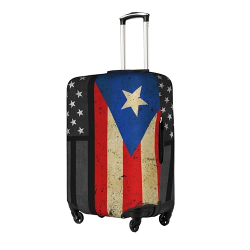 Travel Luggage Cover Vintage Puerto Rico And America Flag Fashion Washable Baggage Suitcase Protector Fit For Luggage Small2