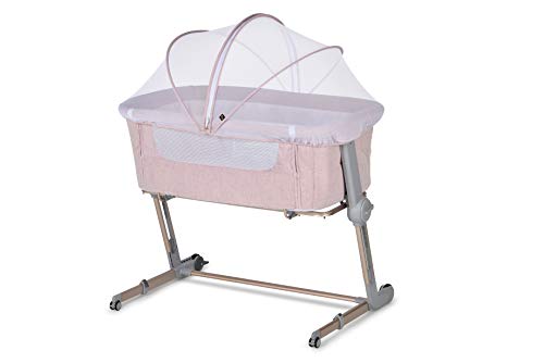 Image of Unilove Hug Me Plus 3-in-1 Baby Bassinet Bedside Sleeper - Plum Pink | Bedside Sleeper and Portable Bassinet for Infant and Newborn, Adjustable Height, Baby Cradle
