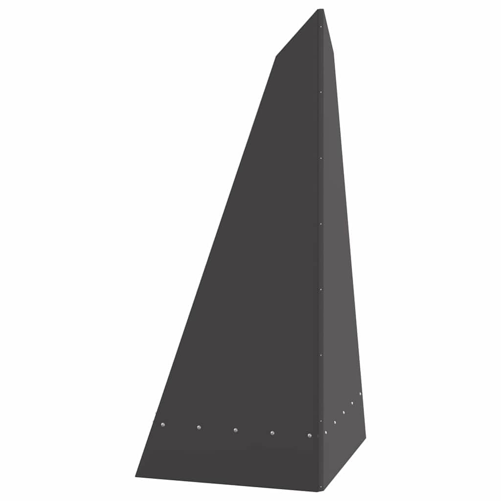 Feuerstelle Schwarz Stahl 58 x 40 x 100 cm rechteckig für Garten Terrasse Outdoor mit großer Kapazität und hitzebeständig für gemütliche Wärme und stilvolle Atmosphäre im Außenbereich