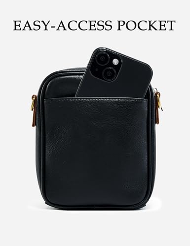 Image of Yarnic Small Crossbody Bag, Vegan Leather Cell Phone Purse for Women, Vintage Wallet Bag with Card Slots