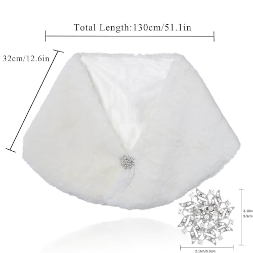 Faux Fur Shawl Wedding Faux Fur Wrap Bridal Faux Fur Stole Fur Scarf for Bride and Bridesmaids4