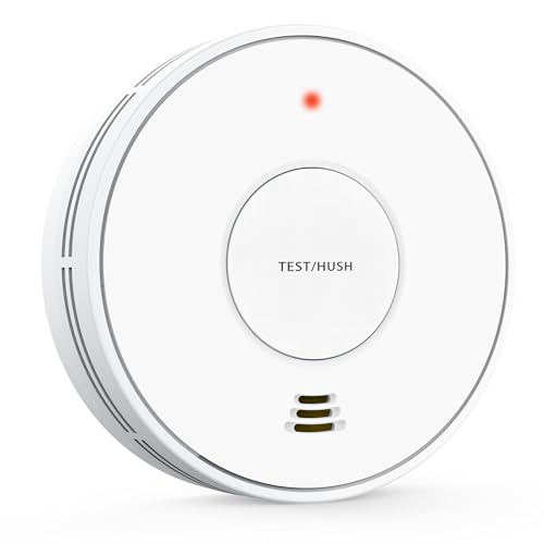 Smoke Detector Carbon Monoxide Detector Combo 10 Year Battery, KARUOTOP Smoke Alarm CO Detector with Large Test/Silence Button, Adhesive or Screw Installation