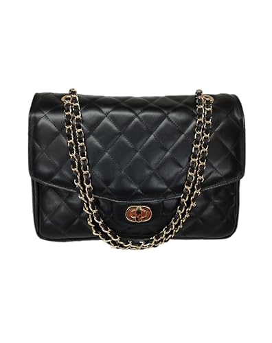 DIAMONDS are Eternal XL Max Genuine Leather Shoulder Bag, Leather Interior Double Flap Bag, Convertible Crossbody Bag, Handmade Greek Purse