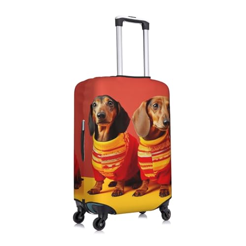 Cute Dachshund Travel Luggage Cover Elastic Washable Suitcase Protectors Anti-Scratch Suitcase Covers Luggage Protector Fits 18-32 Inch Suitcases3