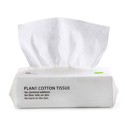Weiwey Extra Thick Dry Wipe, 100% Cotton, Unscented Cotton Tissues for Sensitive Skin (1 PACK-80PCS)