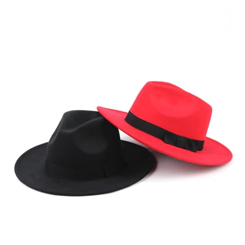 Chapeau fedora laine bleu marine KOMBIUDA à large bord pour homme et femme