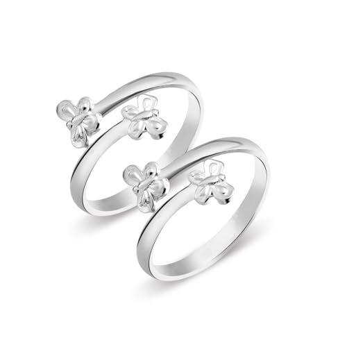 Image of 925 Sterling Silver Peacock Design Toe Ring for Women and Girls | Polish Adjustable Toe Bichiya | Adjustable