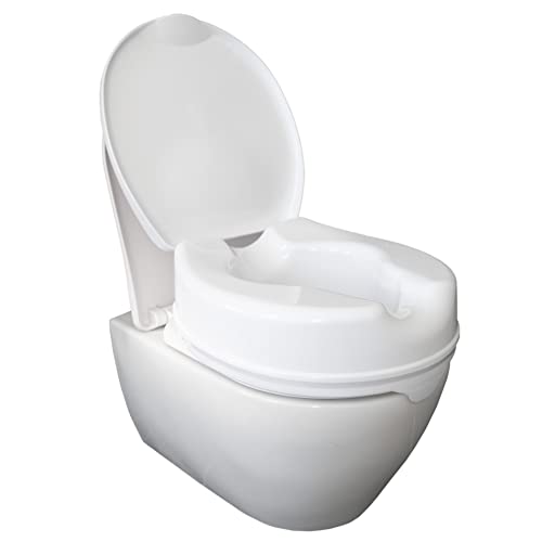 Dunimed Rehausseur de toilettes avec couvercle - 15 cm - Rehausseur WC à clipser, Pack of 1 Cover