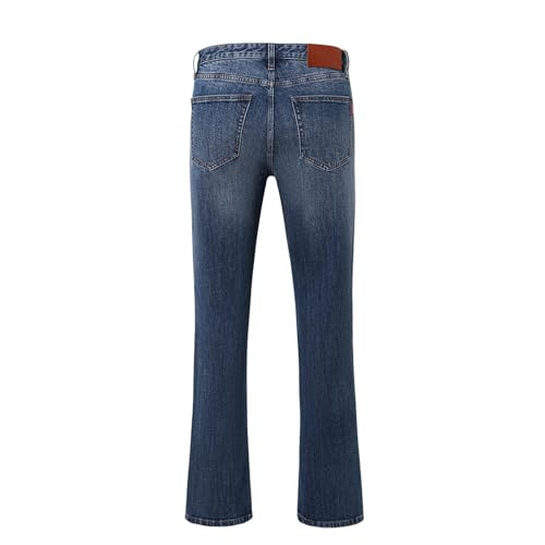 Men's Relaxed Stretch Regular Slim Bootcut Fit Jeans Mid-Rise Comfort Flex Denim Pants2