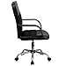 Flash Furniture Manor Mid-Back Swivel LeatherSoft Desk Chair with Headrest and Padded Arms, Adjustable Height Padded Ergonomic Office Chair, Black