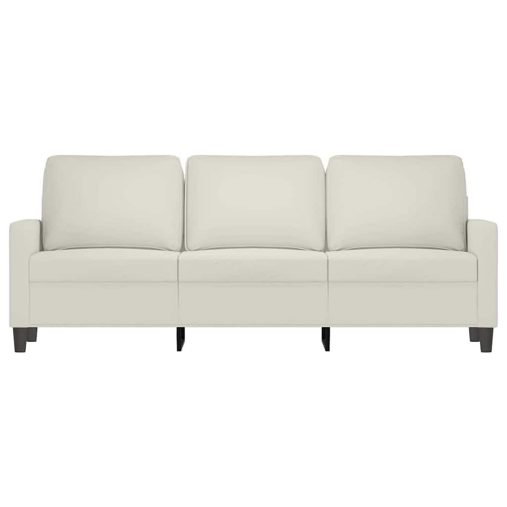 Kremowa sofa 3-osobowa, 180 cm, aksamitna