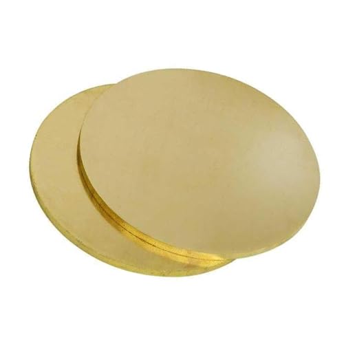TBALQEN Brass disc， 2 Pcs H62 Brass Disc Plate Thickness 0.5 mm, Diameter 65-80 mm Round Plate Suitable for DIY Projects Home Improvement(Diameter 80 mm)