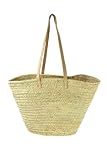 Afrikan Bags Bolso Capazo de Palma de Base Oval - Bolso Rafia Mujer con Asas Bandolera de Cuero Natural | 46/36x30x26 cm | Bolsa Artesanal para Playa, Compras, Verano, Picnic, Diario