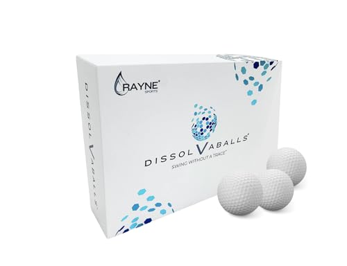 Dissolvaballs Biodegradable Water Soluble Golf Balls, Eco-Friendly Golf Balls That Dissolve In Water In 7 Days, Environmentally And Friendly Sustainable (12 Pack)