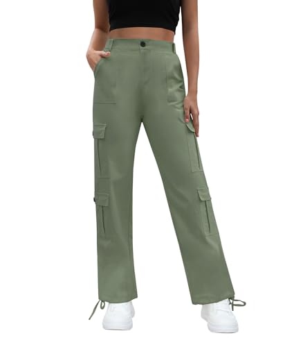 ETOSELL Women High Waisted Cargo Pants Wide Leg Casual Pants