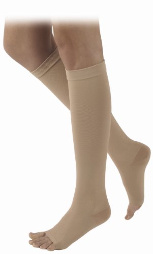 Image of Sigvaris Natural Rubber Knee High 30-40mmHg Open Toe, X3, Beige