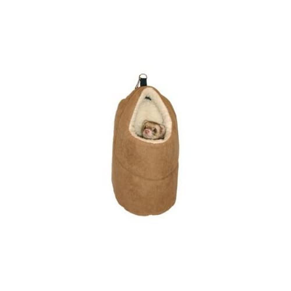 Maison pour furet grand couchage en suède isolant marron