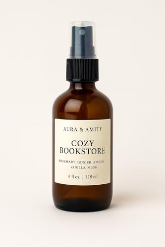 Image of Aura & Amity Premium Room & Linen Spray - Handmade Luxury Fabric & Home Fragrance Mist, Long-Lasting & Eco-Friendly (Cozy Bookstore)
