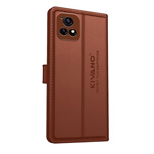 Image of KIVANO Compatible with Vivo Y72 5G Flip Cover | Leather Finish | Inside Pockets & Inbuilt Stand | Shockproof Wallet Style Magnetic Closure Back Cover Case