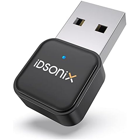 iDsonix Bluetooth 5.0 Adapter, Bluetooth USB Dongle for PC, Computer Desktop, Laptop, Wireless Transfer for Bluetooth Headphones/Headsets/Speakers/Keyboards/Mouse/Printers, Support Windows 10/7 Cover