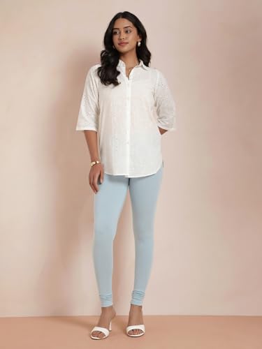 Image of TWIN BIRDS Tailored Cut and Classic Fit Super Stretchable Elastane Fabric Churidar Leggings for Women