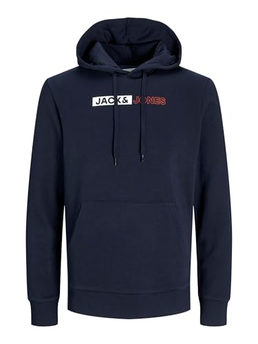 Sweat à capuche homme grande taille bleu marine sweat-shirt JACK & JONES 5XL