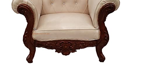 Image of Luxury Wooden Teakwwood Five Seater Sofa Set for Living Room (Honey Brown) Solid Wood Outdoor Chair 5 Seater Sofa | (9)