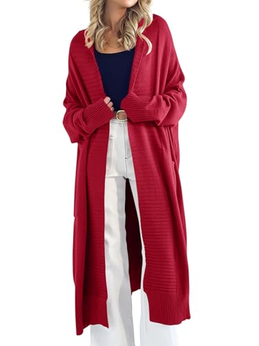 Image of Danedvi Womens Long Cardigan Sweaters 2026 Spring Chunky Knit Oversized Slouchy Open Front Warm Coats with Pockets