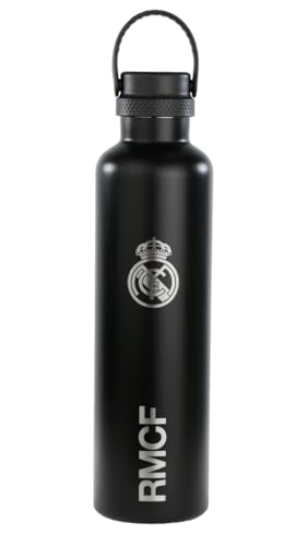 KINETICO SPAIN S.L.U. REAL MADRID 3ª EQUIPACIÓN 24/25 - Botella Termo, Botella de Agua, Acero Inoxidable, Doble Aislamiento, 12h de Bebida Caliente y 24h de Bebida Fría, 1 L, 8.4x31.5 cm