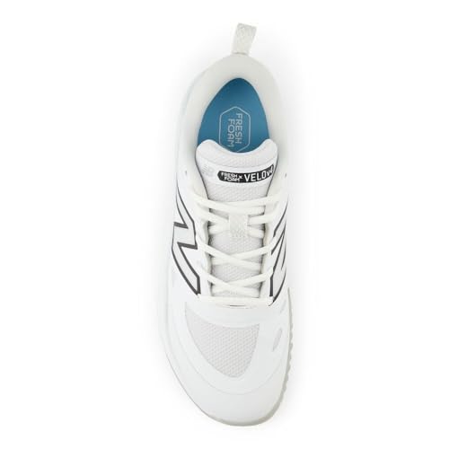 New Balance New Balance Women's Fresh Foam Velo V4 Turf-Trainer Softball Shoe, White/Black, 8.5 W