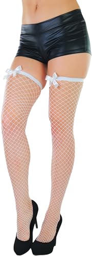 Image of ToBeInStyle Women's Vibrant Large Net Fishnet Thigh High Elastic Nylon Novelty Stockings