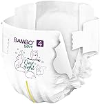 Bambo Nature Couches hypoallergéniques de nuit pour bébés, couches de nuit éco-labellisées, totalement sans chlore, respectueuses de la peau, super absorbantes - Taille 4 (24 unités)