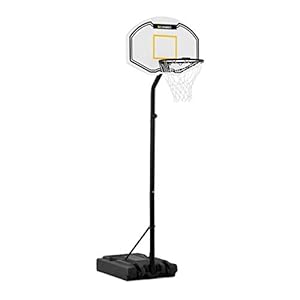 Gymrex GR-BS12 Basketbalkorf met standaard, 190-260 cm, in hoogte verstelbaar, 2 wielen, weerbestendig, ring Ø 43 cm…
