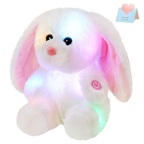 BSTAOFY Bunny Stuffed Animal, Light up White Bunny Soft...