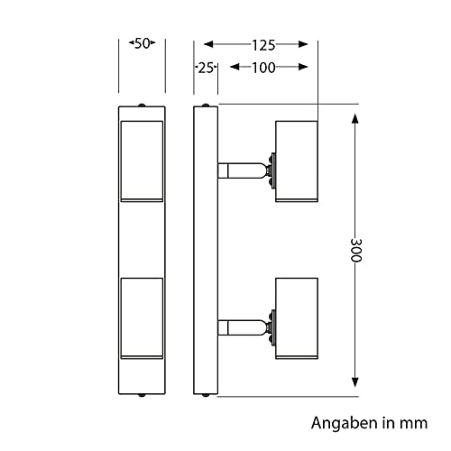 ledscom.de Deckenleuchte FARE, 2-flammig, schwarz matt, 2x E27 max. 60W