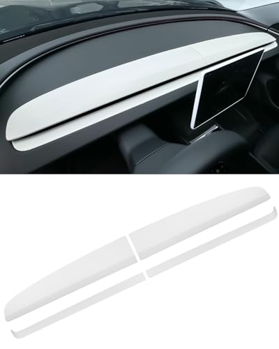 TZYSZDB Dashbooard Cover 4pcs ABS Dashboard Panel Trim Cover Compatible with Tesla Model Y Juniper 2024 2025 2026 (Matte White)