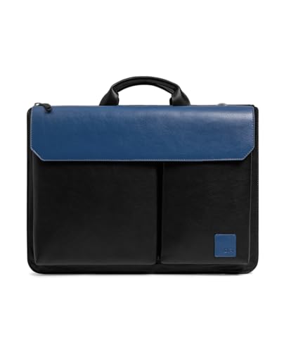 DailyObjects Leather Urban Tech Briefcase Bag (7L) | Laptop Messenger Bag with Sturdy Handle | Detachable Strap | Magnetic Closure & Trolley Sleeve | Compatible with 16" MacBook & 15.6" Laptops