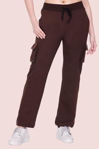 Image of White Moon Women's 4 Pocket Cargo Joggers for Gym - Comfortable Track Pants for Women, Cotton Jogger Combo Pack of 2, Ideal Track Pants for Women, Cargo Joggers for Everyday Wear