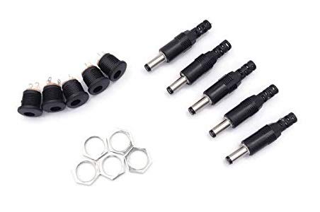 ERH India (Pair of 5) Male Plug and Female Socket Panel Mount Jack DC Connector for DIY Electronic Projects and Kits (B08TMMT6WV) Amazon Price History, Amazon Price Tracker