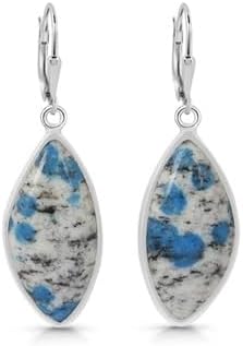 K2 Jasper Dangle Earrings – Natural Stone Jewelry for Women – 925 Silver Handmade Gift Idea