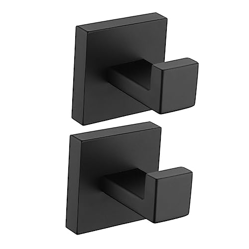 SOLUSTRE 2pcs Stainless Steel Wall Hooks Towel Holders for Bathroom Kitchen Entryway Versatile Coat Hangers for Towels Clothes Hats and Handbags Modern Design