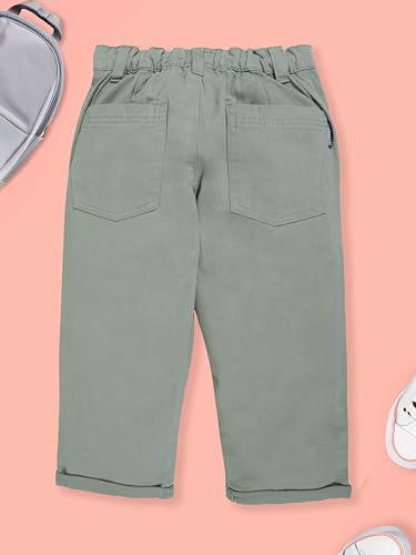 Image of KiddoPanti Boys 100% Cotton Twill Chinos Pant | Comfortable Regular Fit | 2 Side Pocket, 2 Back Pocket | Ankle Length | Back Elasticated Waistband with Button Zip Open Fly