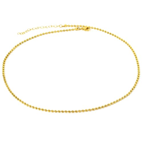 Collier en acier inoxydable perles rondes : idée cadeau de vacances